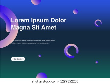 Minimal geometric background Dynamic shapes composition for landing page