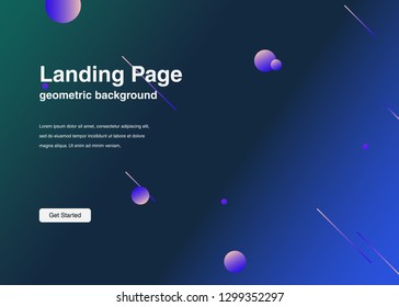 Minimal geometric background Dynamic shapes composition for landing page