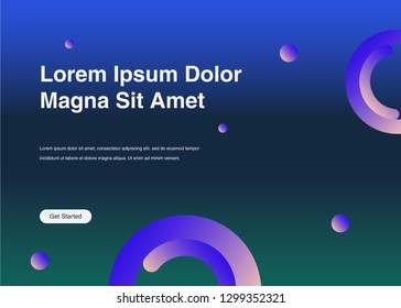 Minimal geometric background Dynamic shapes composition for landing page