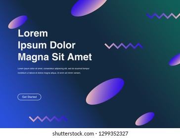 Minimal geometric background Dynamic shapes composition for landing page