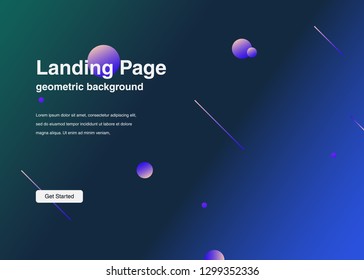 Minimal geometric background Dynamic shapes composition for landing page