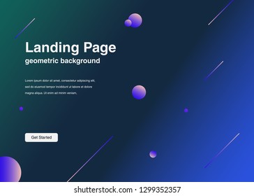 Minimal geometric background Dynamic shapes composition for landing page