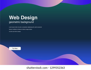 Minimal geometric background Dynamic shapes composition for landing page