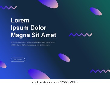 Minimal geometric background Dynamic shapes composition for landing page