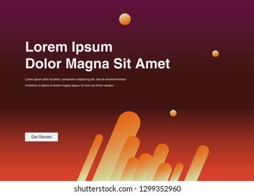 Minimal geometric background Dynamic shapes composition for landing page