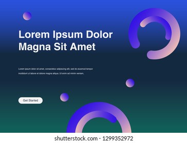 Minimal geometric background Dynamic shapes composition for landing page