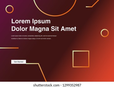 Minimal geometric background Dynamic shapes composition for landing page