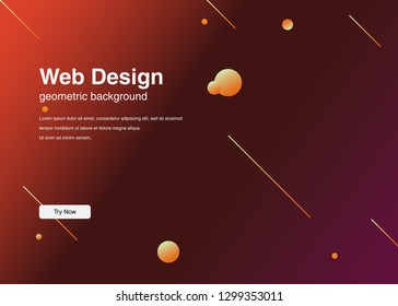 Minimal geometric background Dynamic shapes composition for landing page