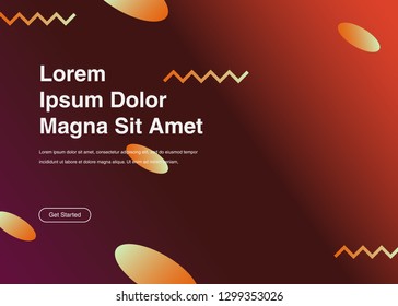 Minimal geometric background Dynamic shapes composition for landing page