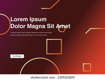 Minimal geometric background Dynamic shapes composition for landing page