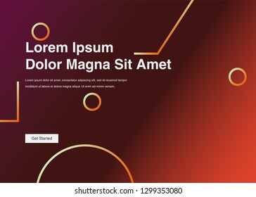 Minimal geometric background Dynamic shapes composition for landing page