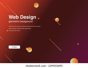 Minimal geometric background Dynamic shapes composition for landing page