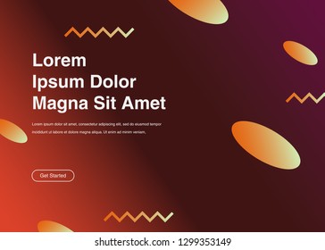 Minimal geometric background Dynamic shapes composition for landing page