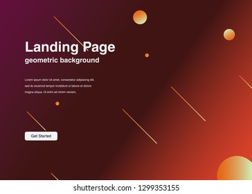 Minimal geometric background Dynamic shapes composition for landing page