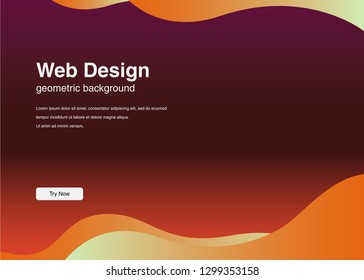Minimal geometric background Dynamic shapes composition for landing page