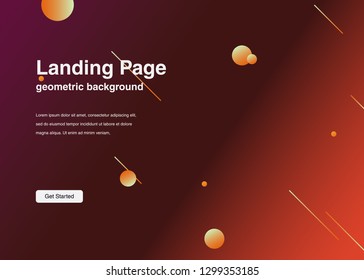 Minimal geometric background Dynamic shapes composition for landing page