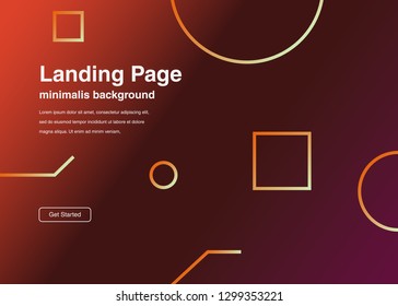 Minimal geometric background Dynamic shapes composition for landing page
