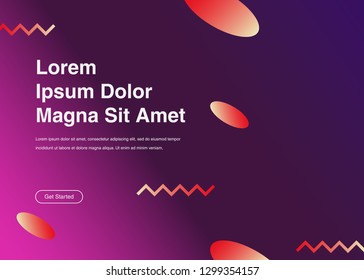 Minimal geometric background Dynamic shapes composition for landing page