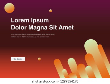 Minimal geometric background Dynamic shapes composition for landing page