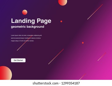 Minimal geometric background Dynamic shapes composition for landing page