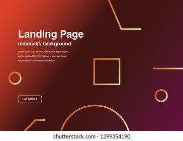 Minimal geometric background Dynamic shapes composition for landing page