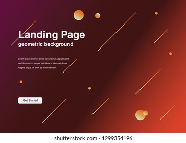 Minimal geometric background Dynamic shapes composition for landing page
