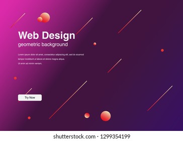 Minimal geometric background Dynamic shapes composition for landing page
