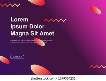 Minimal geometric background Dynamic shapes composition for landing page