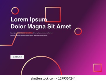 Minimal geometric background Dynamic shapes composition for landing page