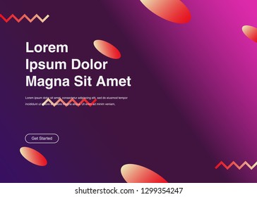 Minimal geometric background Dynamic shapes composition for landing page