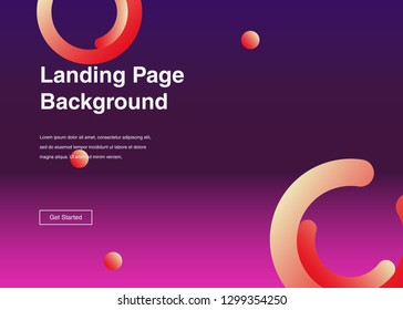 Minimal geometric background Dynamic shapes composition for landing page