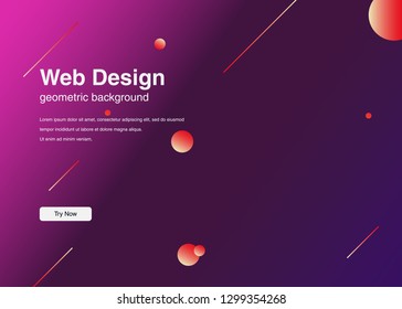 Minimal geometric background Dynamic shapes composition for landing page