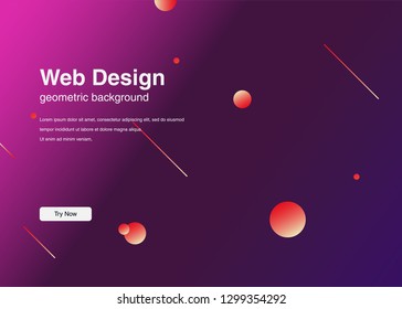 Minimal geometric background Dynamic shapes composition for landing page