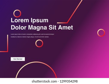 Minimal geometric background Dynamic shapes composition for landing page