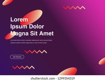 Minimal geometric background Dynamic shapes composition for landing page