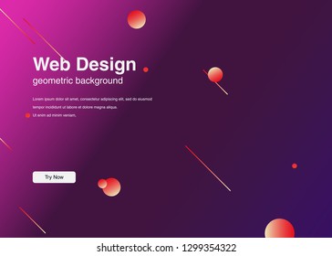 Minimal geometric background Dynamic shapes composition for landing page