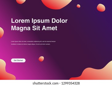 Minimal geometric background Dynamic shapes composition for landing page