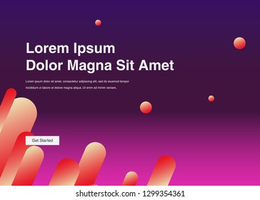 Minimal geometric background Dynamic shapes composition for landing page