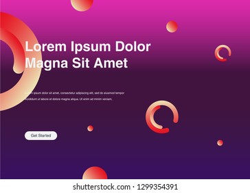 Minimal geometric background Dynamic shapes composition for landing page