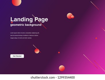 Minimal geometric background Dynamic shapes composition for landing page