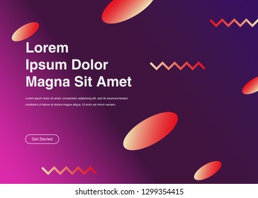 Minimal geometric background Dynamic shapes composition for landing page