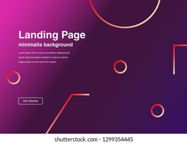Minimal geometric background Dynamic shapes composition for landing page