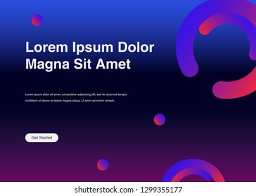 Minimal geometric background Dynamic shapes composition for landing page