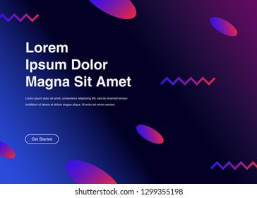 Minimal geometric background Dynamic shapes composition for landing page