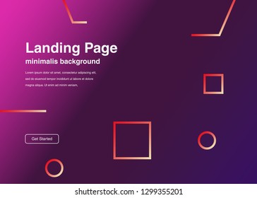 Minimal geometric background Dynamic shapes composition for landing page