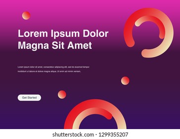 Minimal geometric background Dynamic shapes composition for landing page