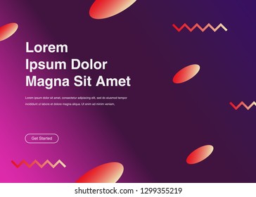 Minimal geometric background Dynamic shapes composition for landing page