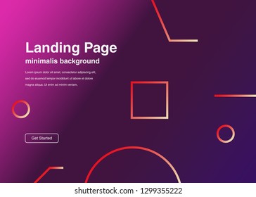 Minimal geometric background Dynamic shapes composition for landing page