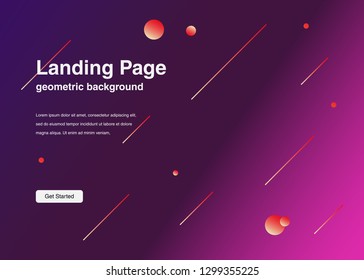 Minimal geometric background Dynamic shapes composition for landing page