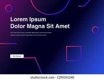 Minimal geometric background Dynamic shapes composition for landing page